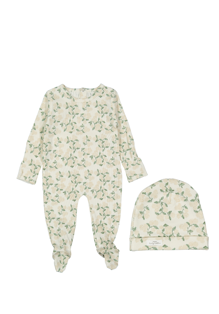 Hydrangea Printed Romper & Hat