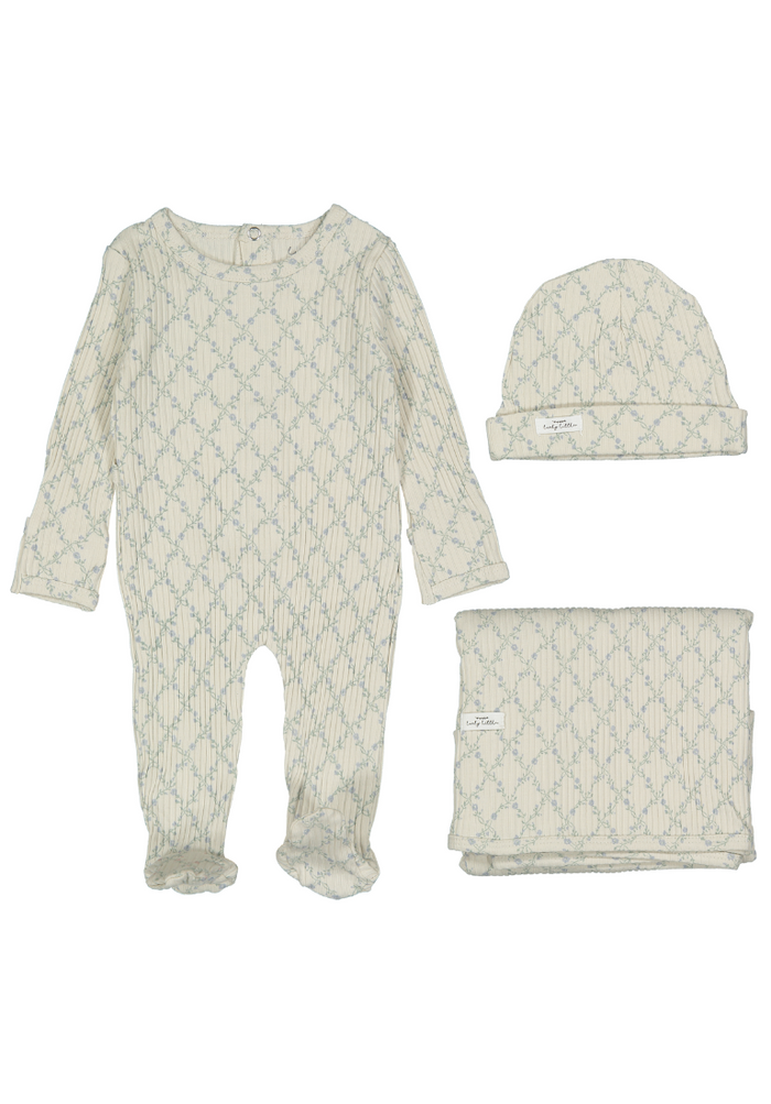 Lattice Printed Layette Set