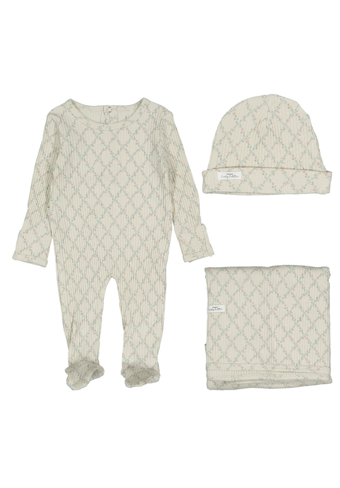 Lattice Printed Layette Set