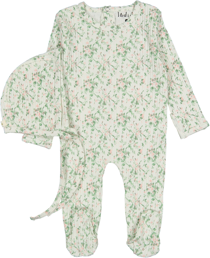 Ladida Blush Belflower Footie & Hat