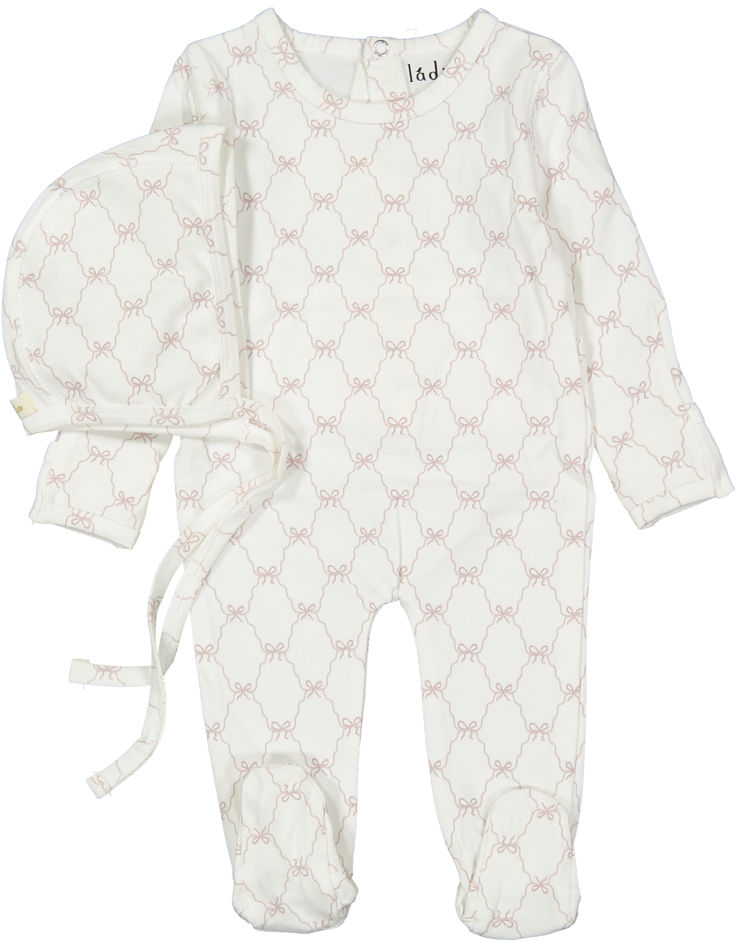 Ladida Pink Bow Footie & Hat