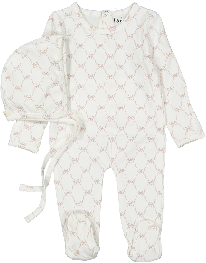 Ladida Pink Bow Footie & Hat