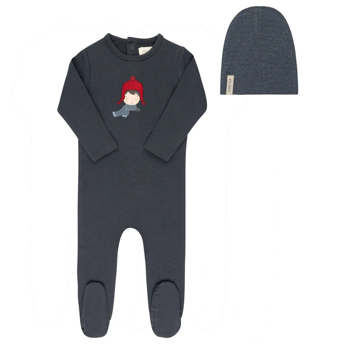 French Terry Autumn Kids Footie & Hat