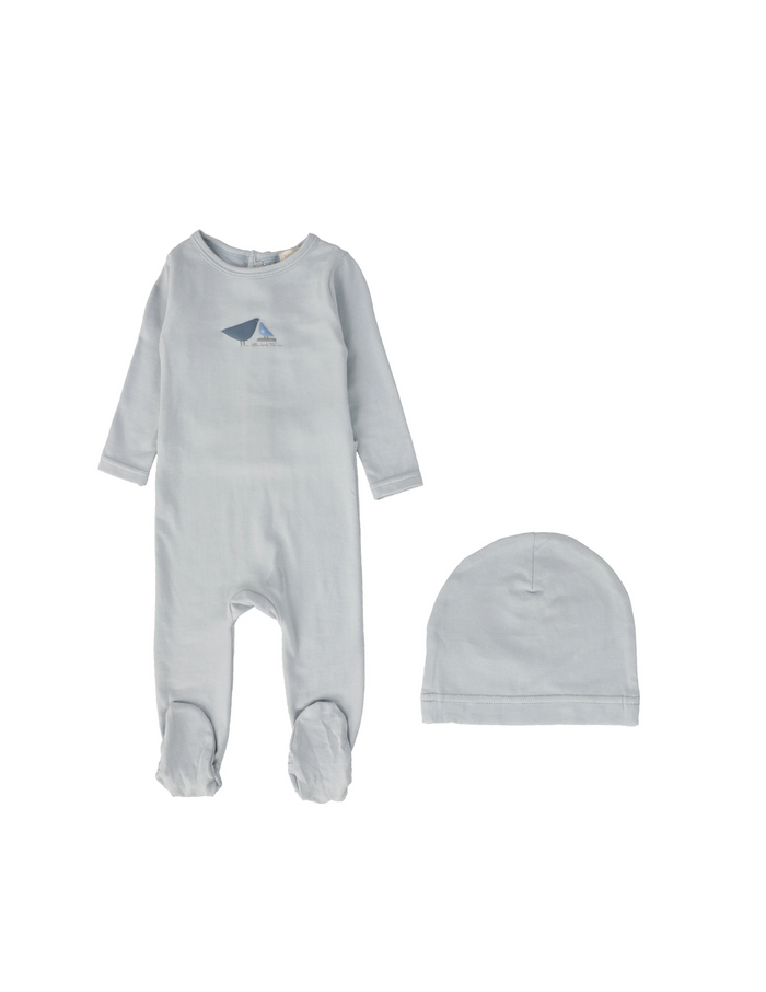 Bird Print Footie & Hat