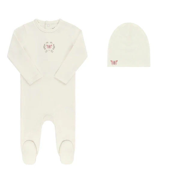 Garden Floral Center Footie & Hat