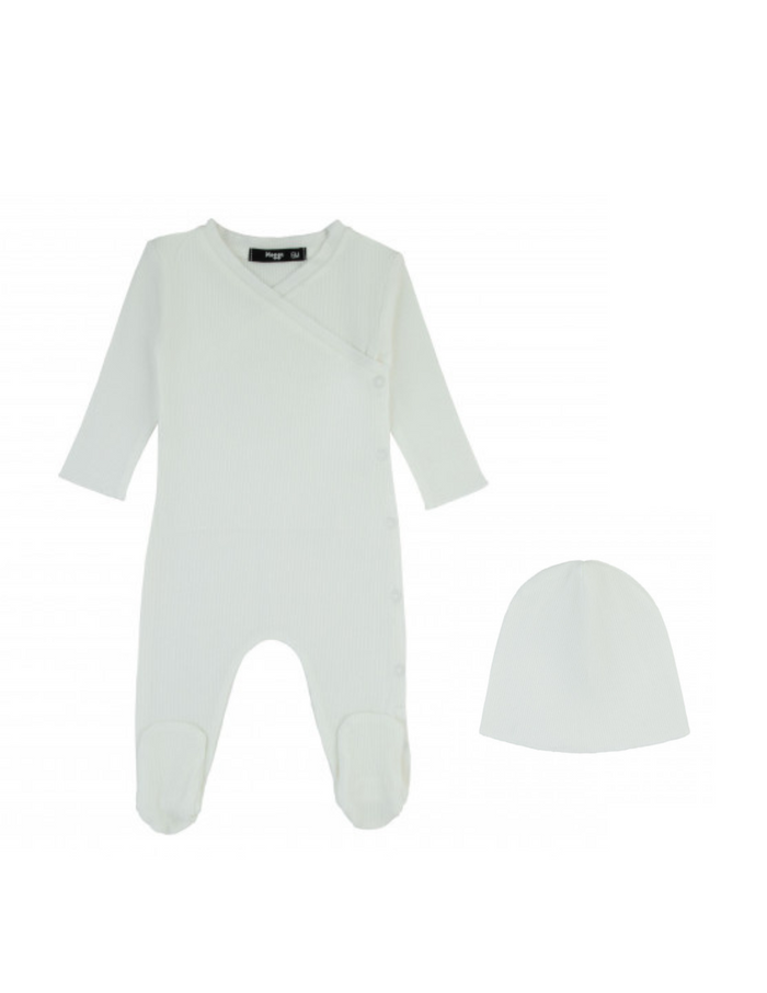Bamboo Ribbed Kimono Footie & Hat