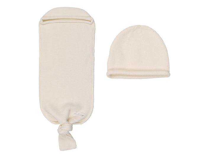 Flat Knit Cocoon and Beanie Set
