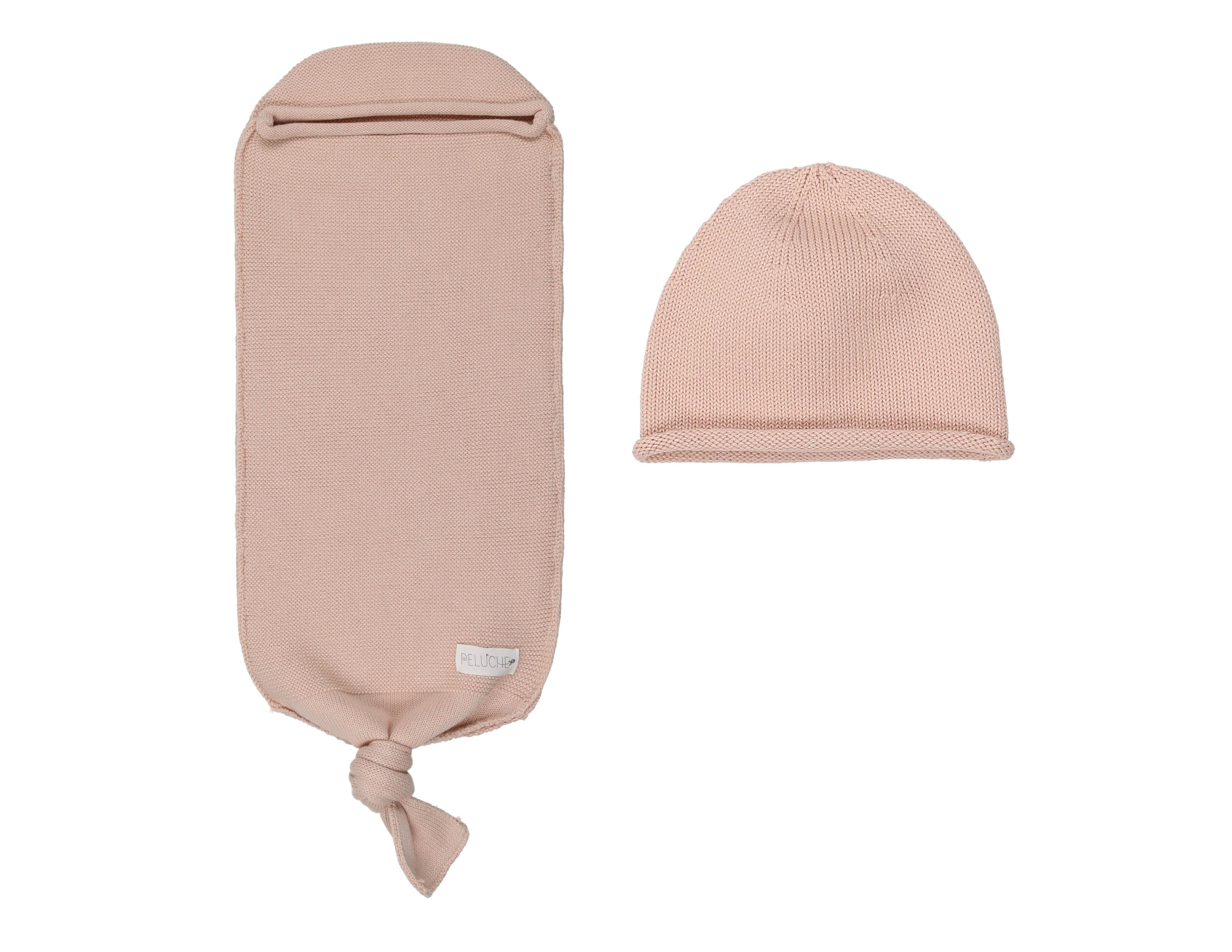 Flat Knit Cocoon and Beanie Set