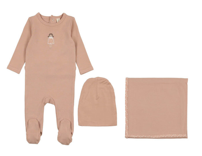 Embroidered Doll Footie Layette Set