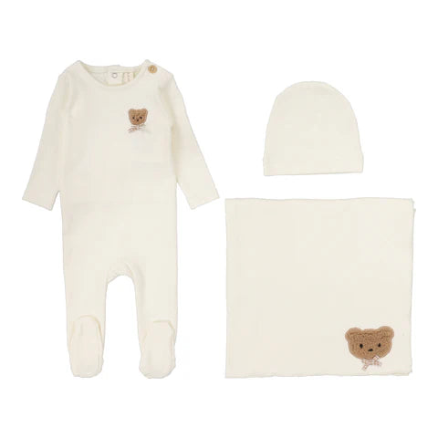 Bear Applique Layette Set