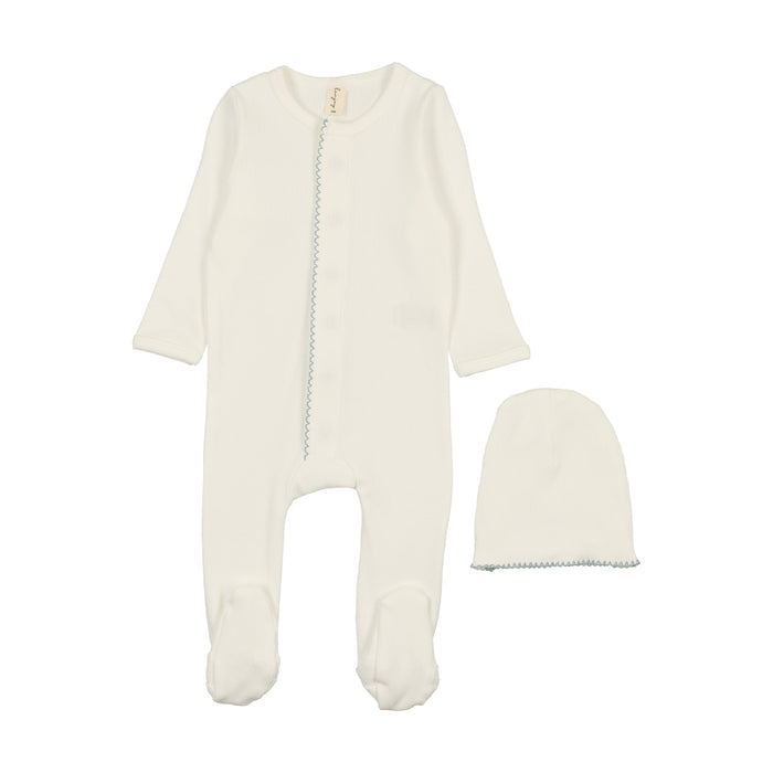 Scalloped Footie & Hat