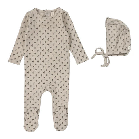Ballard Print Footie & Hat