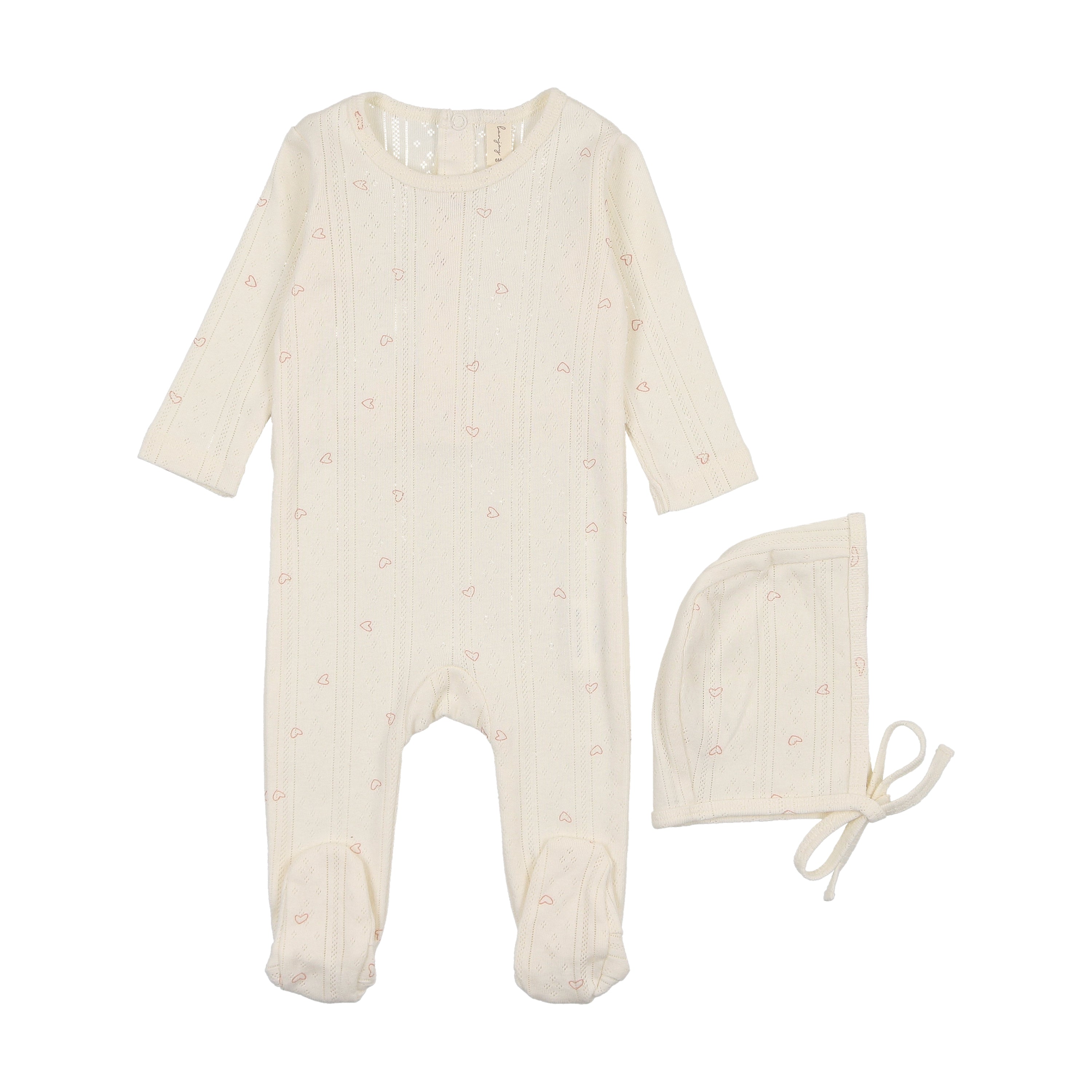 Printed Pointelle Footie &Hat