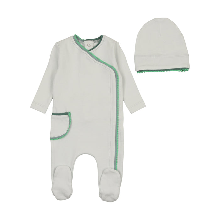 Colored Scallop Footie & Hat