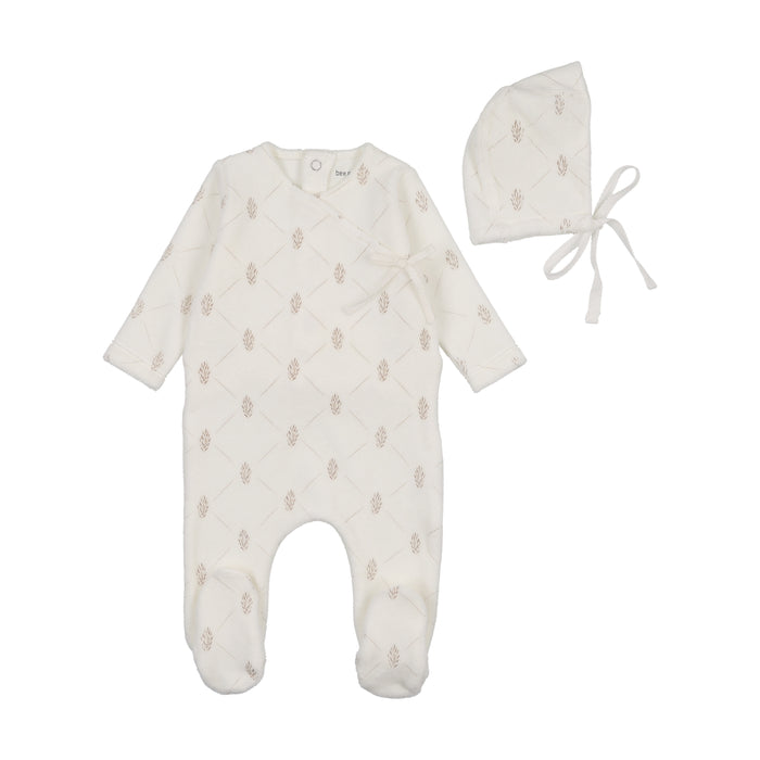 Diamond Cone Velour Footie & Hat