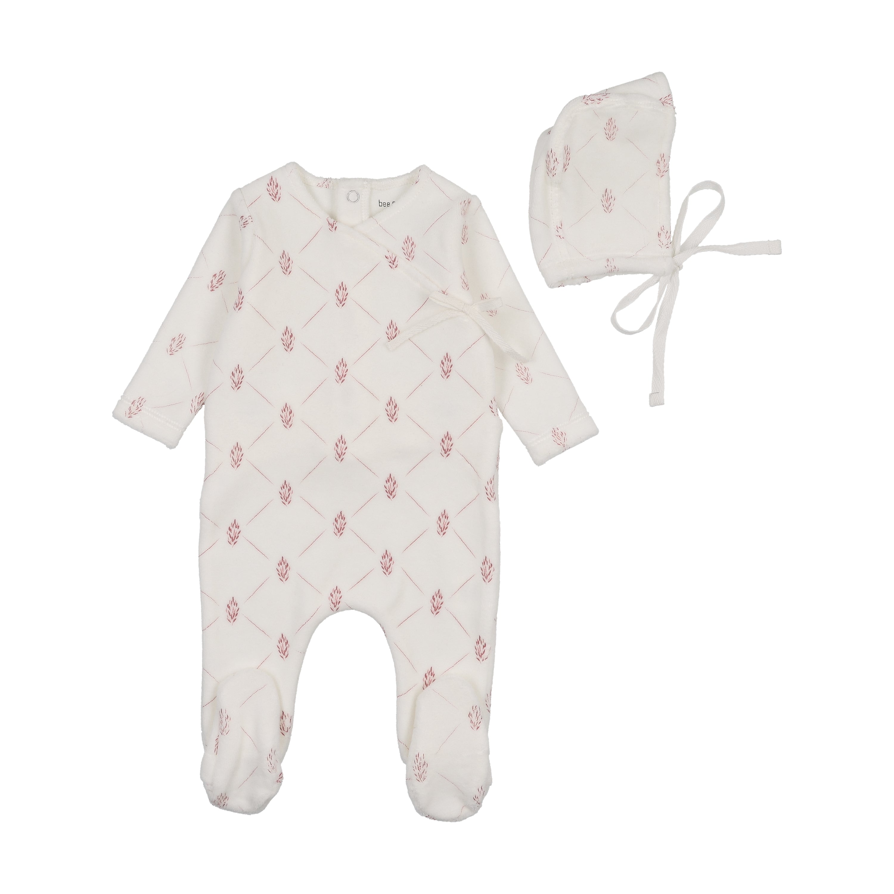 Diamond Cone Velour Footie & Hat