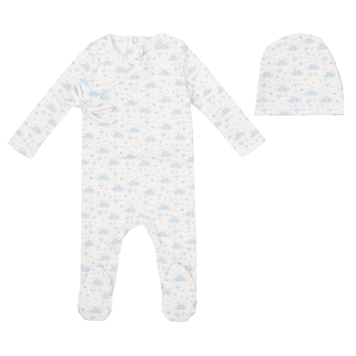 Farmhouse Print Footie & Hat