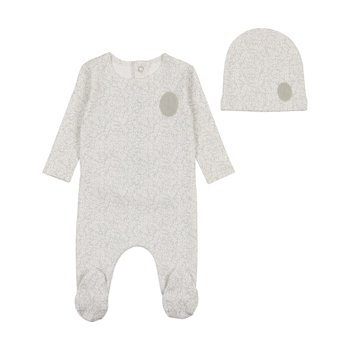 Floral Crest Footie & Hat