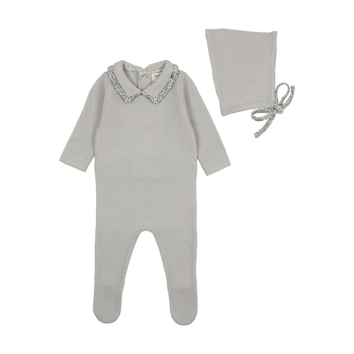 Knit Ditsy Footie & Bonnet
