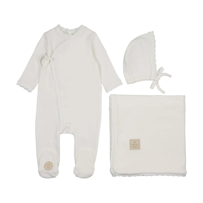 Knit Trim Wrap Layette Set