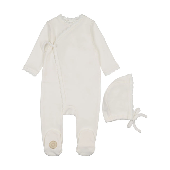 Knit Trim Wrap Footie & Hat