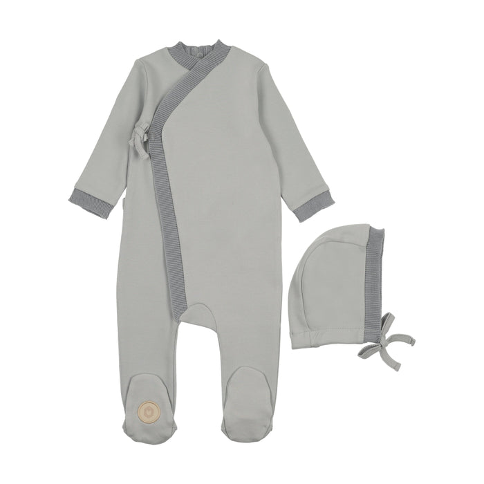 Knit Trim Wrap Footie & Hat