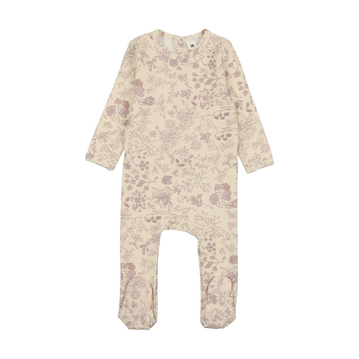 Lilac Print Footie & Hat