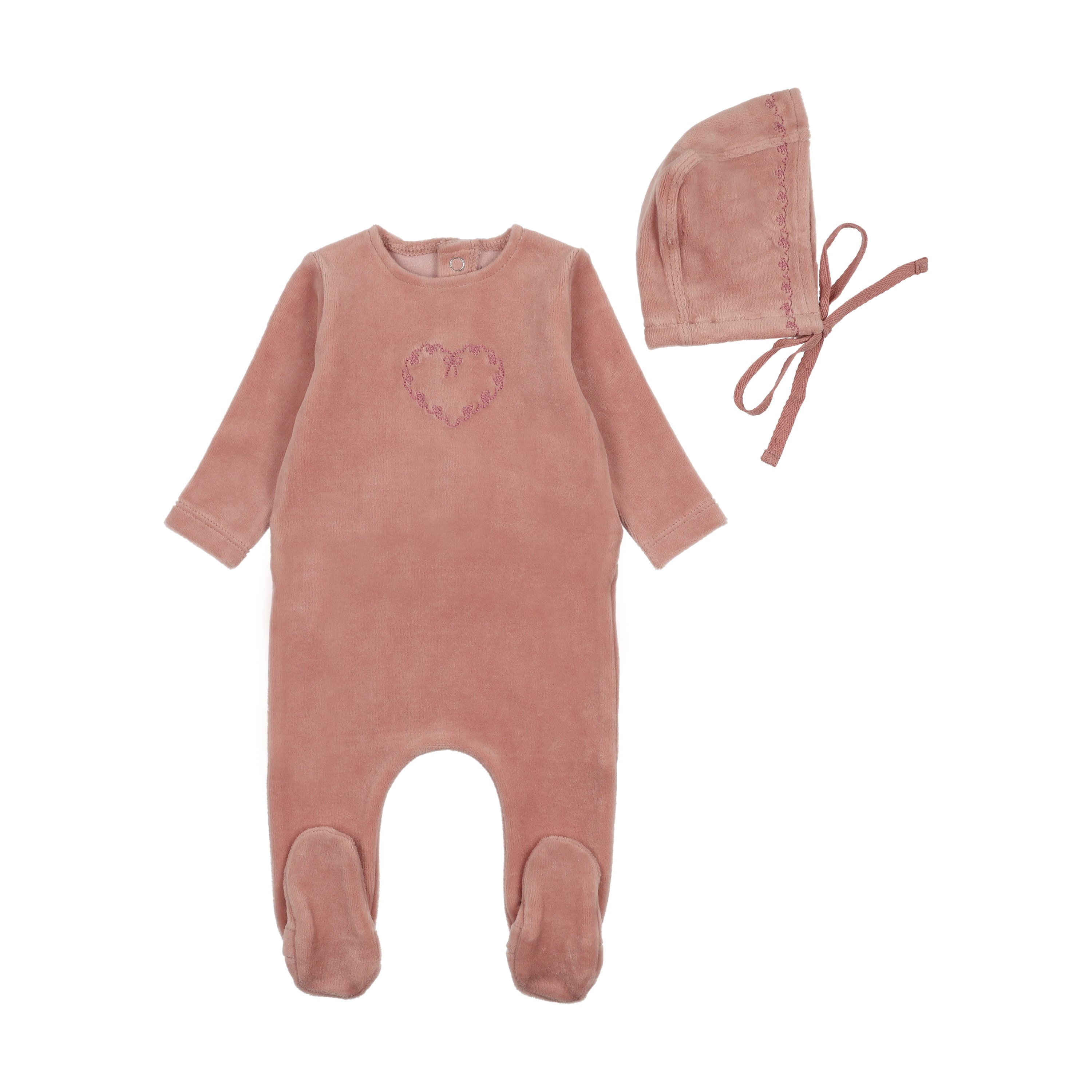 Lovely Loops Velour Footie & Hat