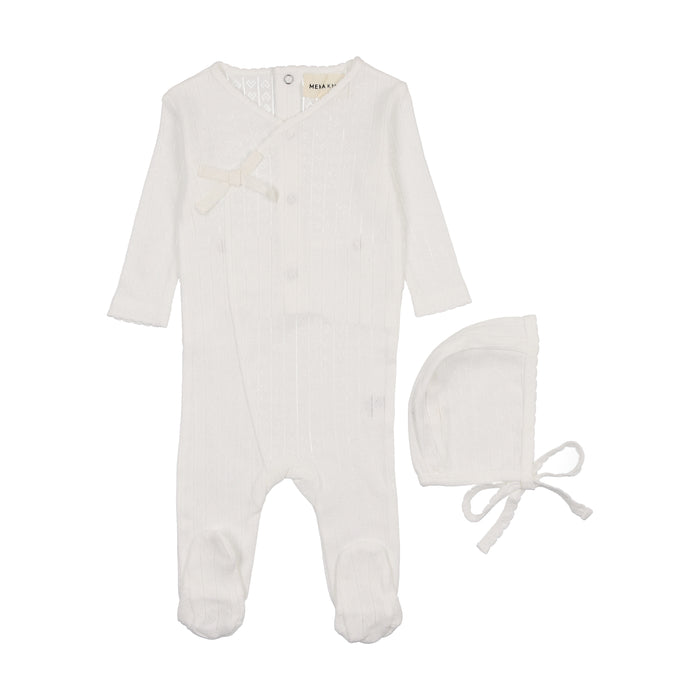 Pointelle Heart Footie & Bonnet