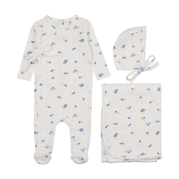 Pointelle Floral Side Snap Layette Set