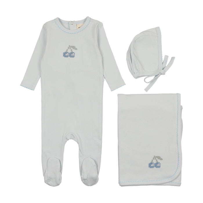 Embroidered Cherry Layette Set