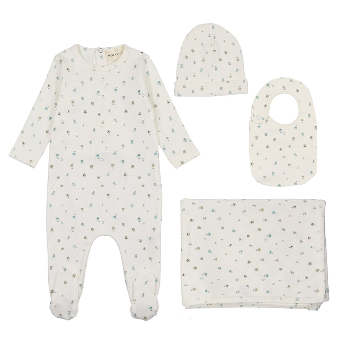 Polka Dot Floral Print Layette Set