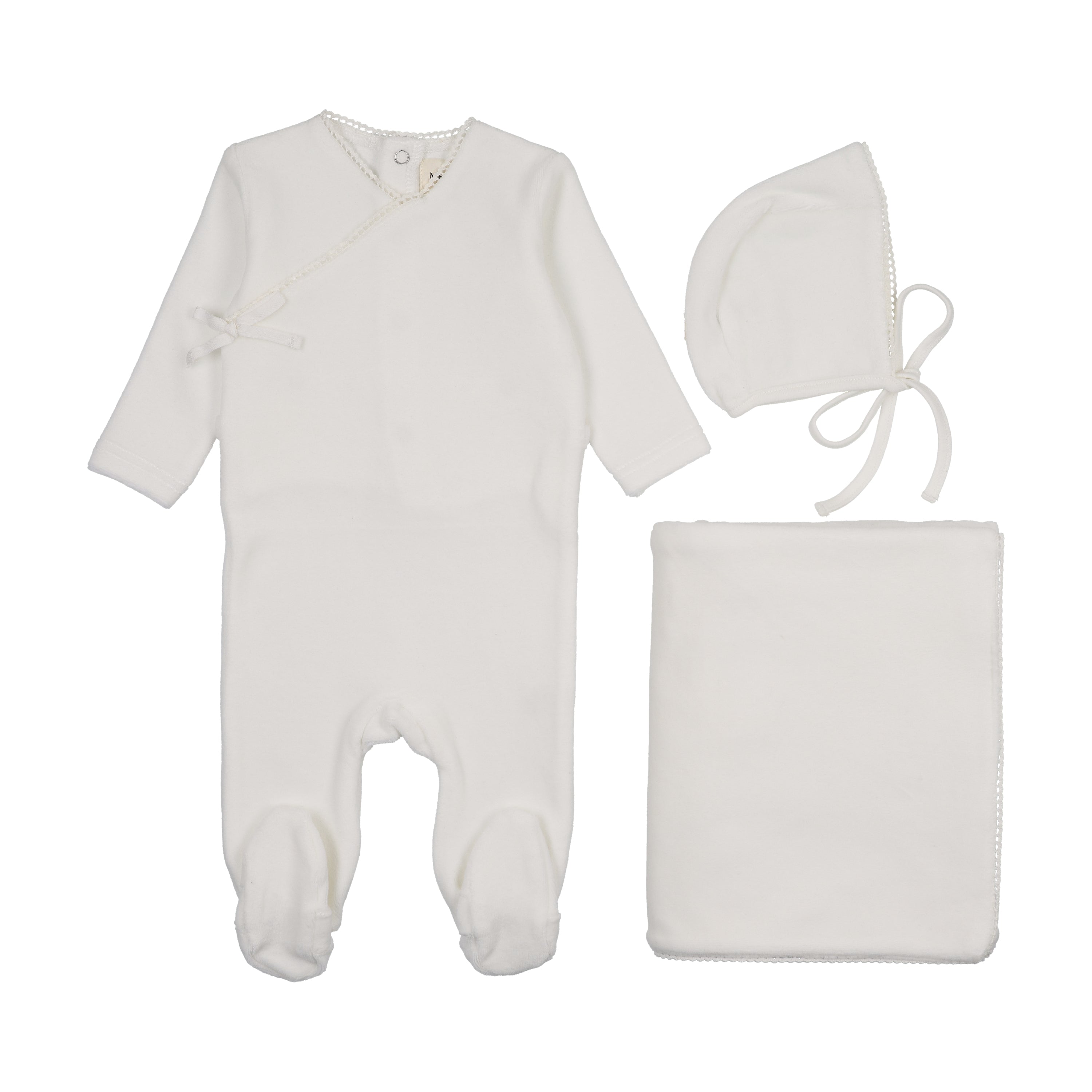 Velour Mock Wrap Layette Set