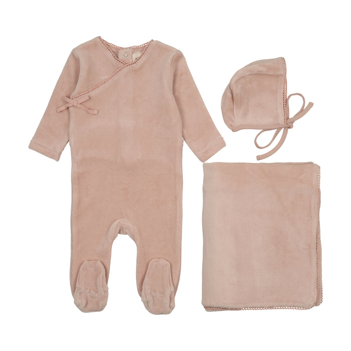 Velour Mock Wrap Layette Set