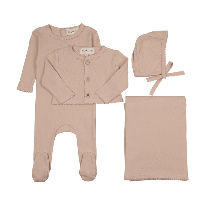 Pointelle Footie & Cardigan Layette Set