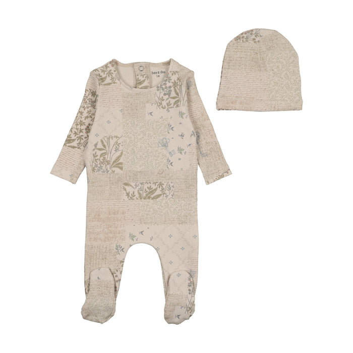 Organic Paper Print Footie & Hat