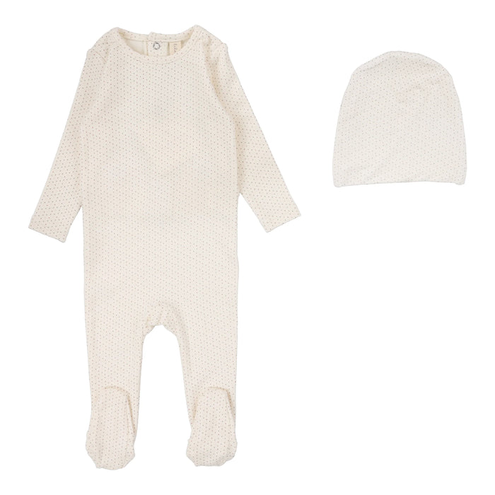 Dotted Footie & Hat