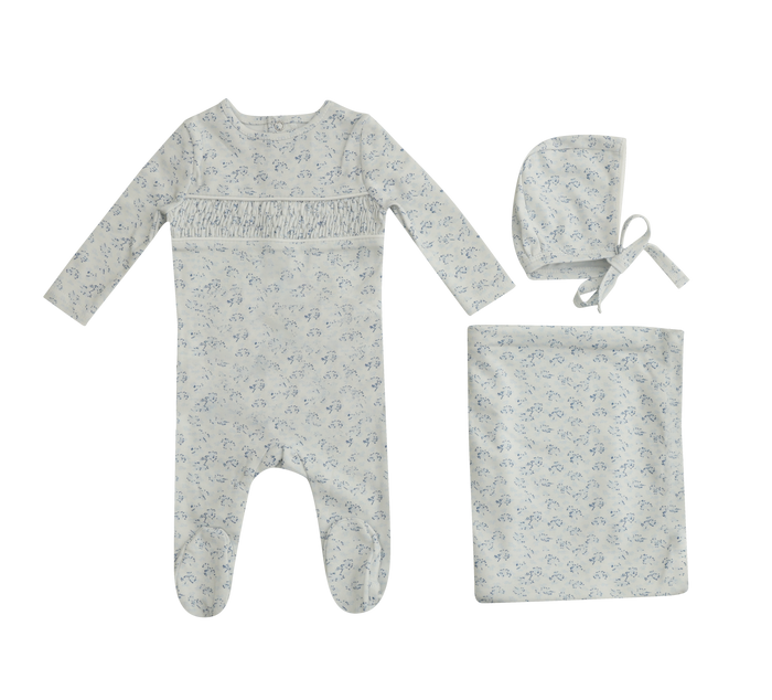 Smocked Floral Layette Set