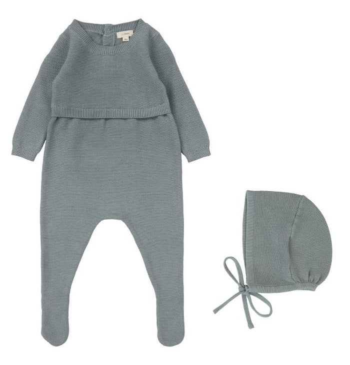 Knit Footie & Bonnet