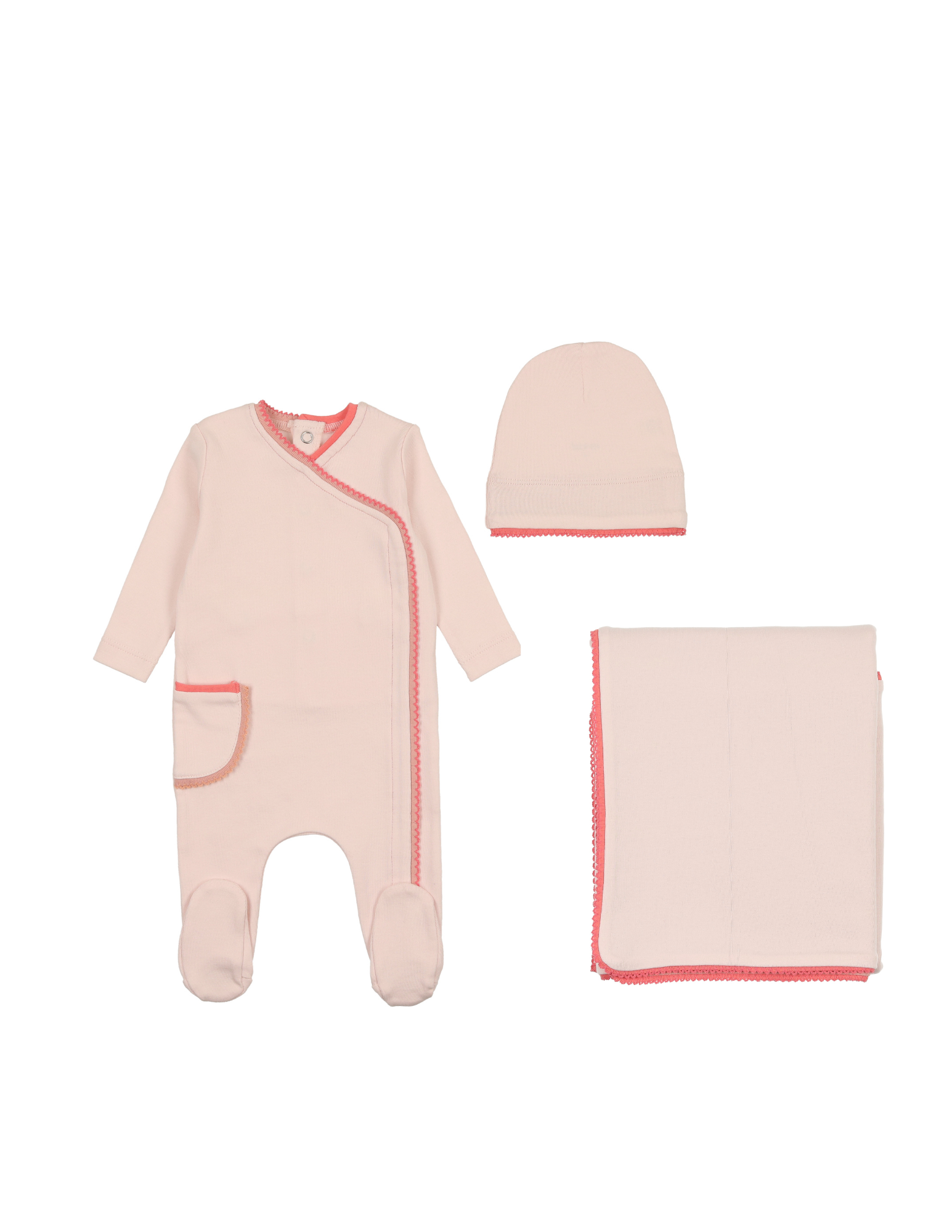 Colored Scallop Layette Set