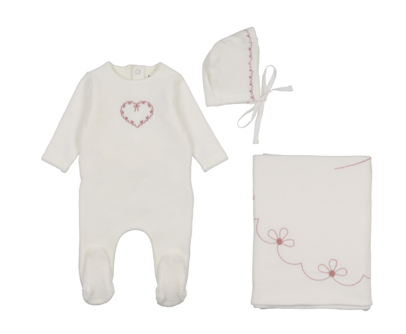 Lovely Loops Velour Layette Set