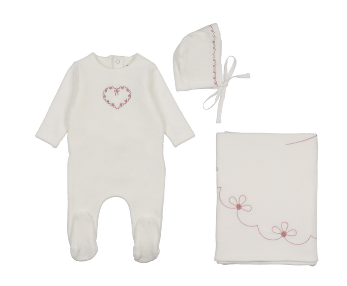 Lovely Loops Velour Layette Set