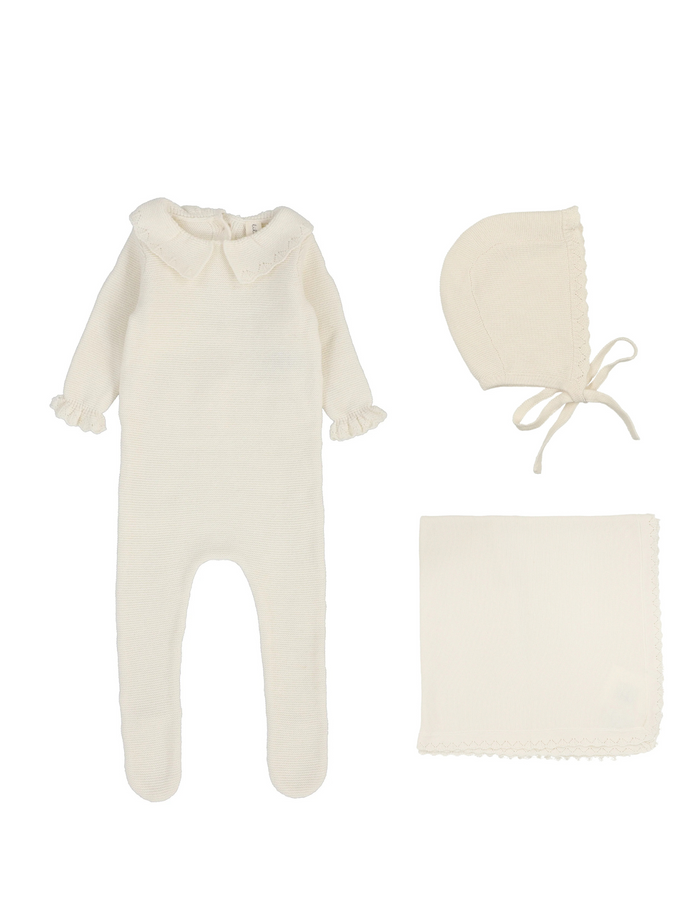 Knit Collar Layette Set