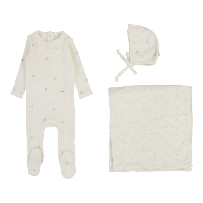 Printed Pointelle Layette Set