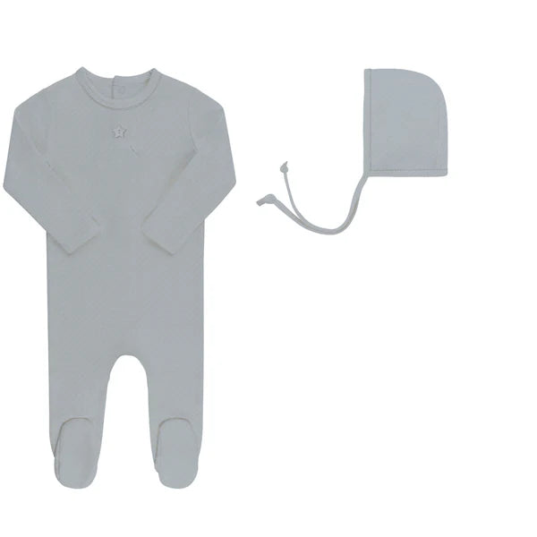 Button Pointelle Footie & Bonnet
