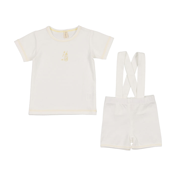 Embroidered Lemonade Suspender Set