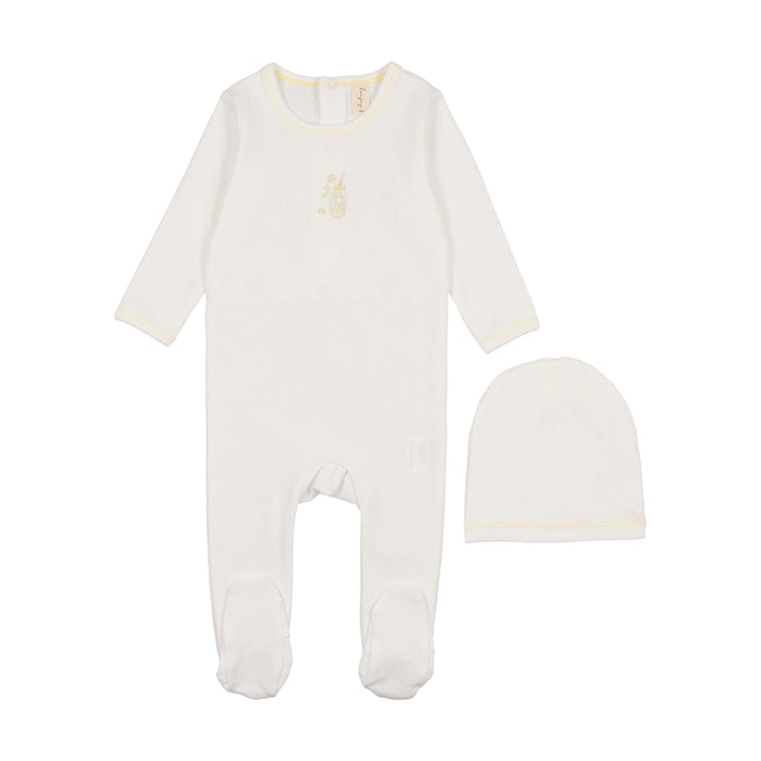 Embroidered Lemonade Footie & Hat