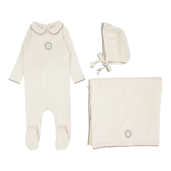 Emblem Embroidered Layette Set