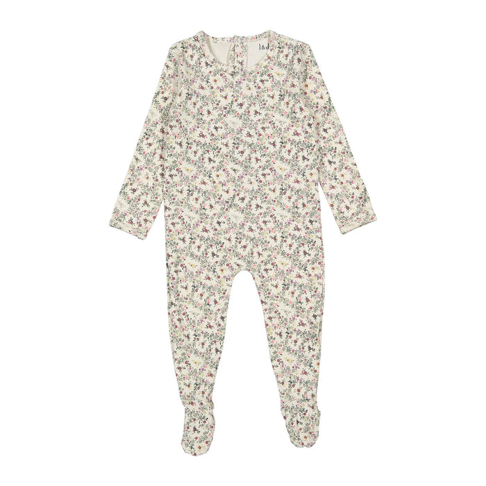 Circle Floral Print Footie