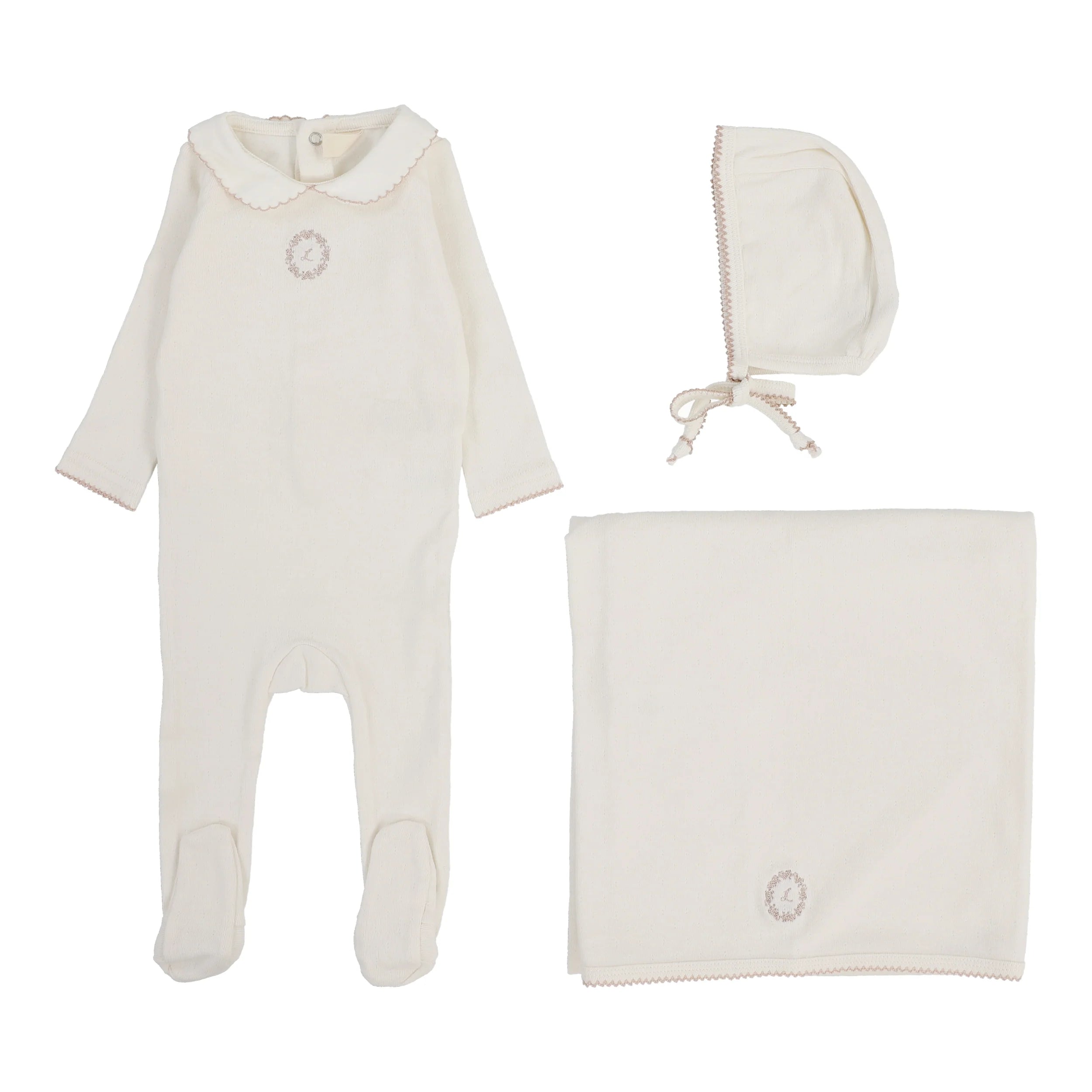 Emblem Embroidered Layette Set